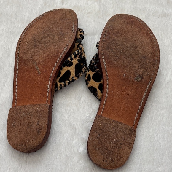 Palm Beach Sandal Co. Leopard Print Leather Brown Sandals - Picture 4 of 5